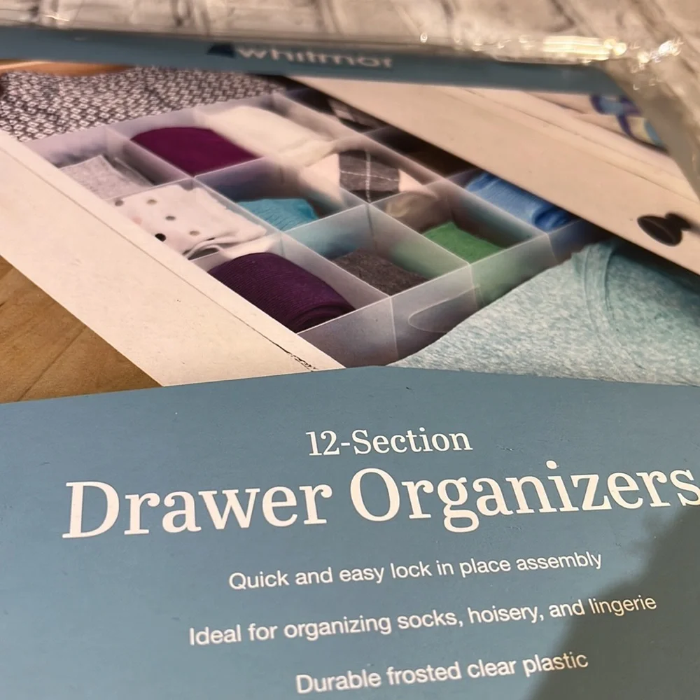 🆕Whitmor 12-Section Drawer Organizers - Frosted
